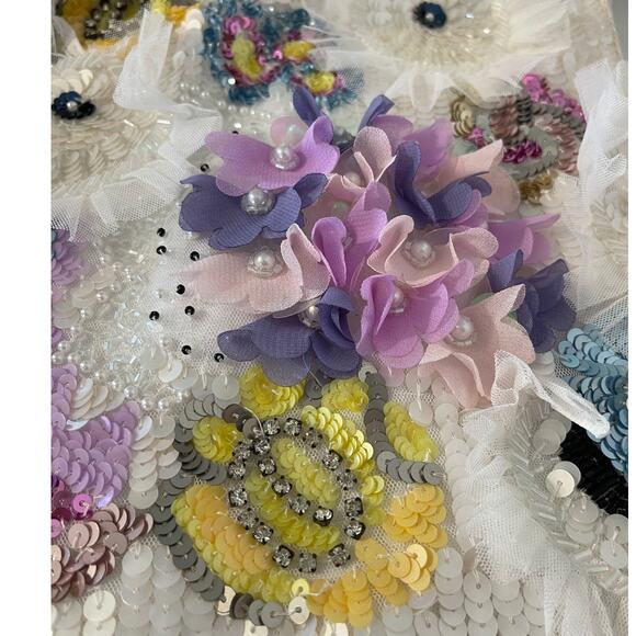 Mac Duggal NEW Sz 2 93628 White Sequined Embellished Spaghetti Strap Mini Dress - Picture 9 of 11